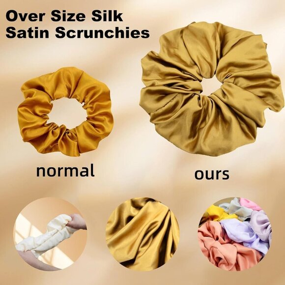 Jumbo Satin Hair Accessories 18 Colors Elastic Scrunchies for Thick Hair Women G main image 5